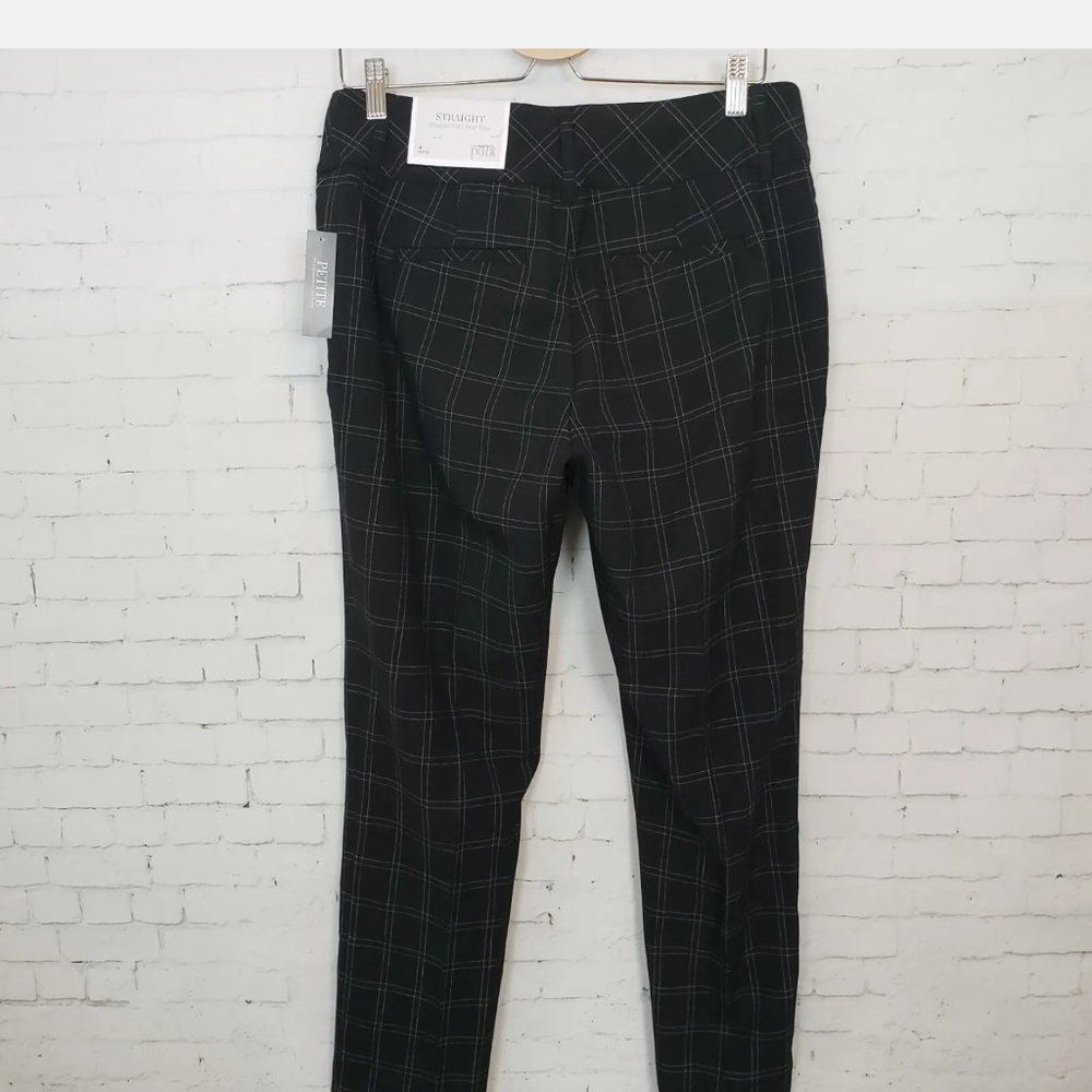 Christopher & Banks Pants 4p Black Plaid Shaped Fit Mid Rise Trouser Career New — image 4 of 8